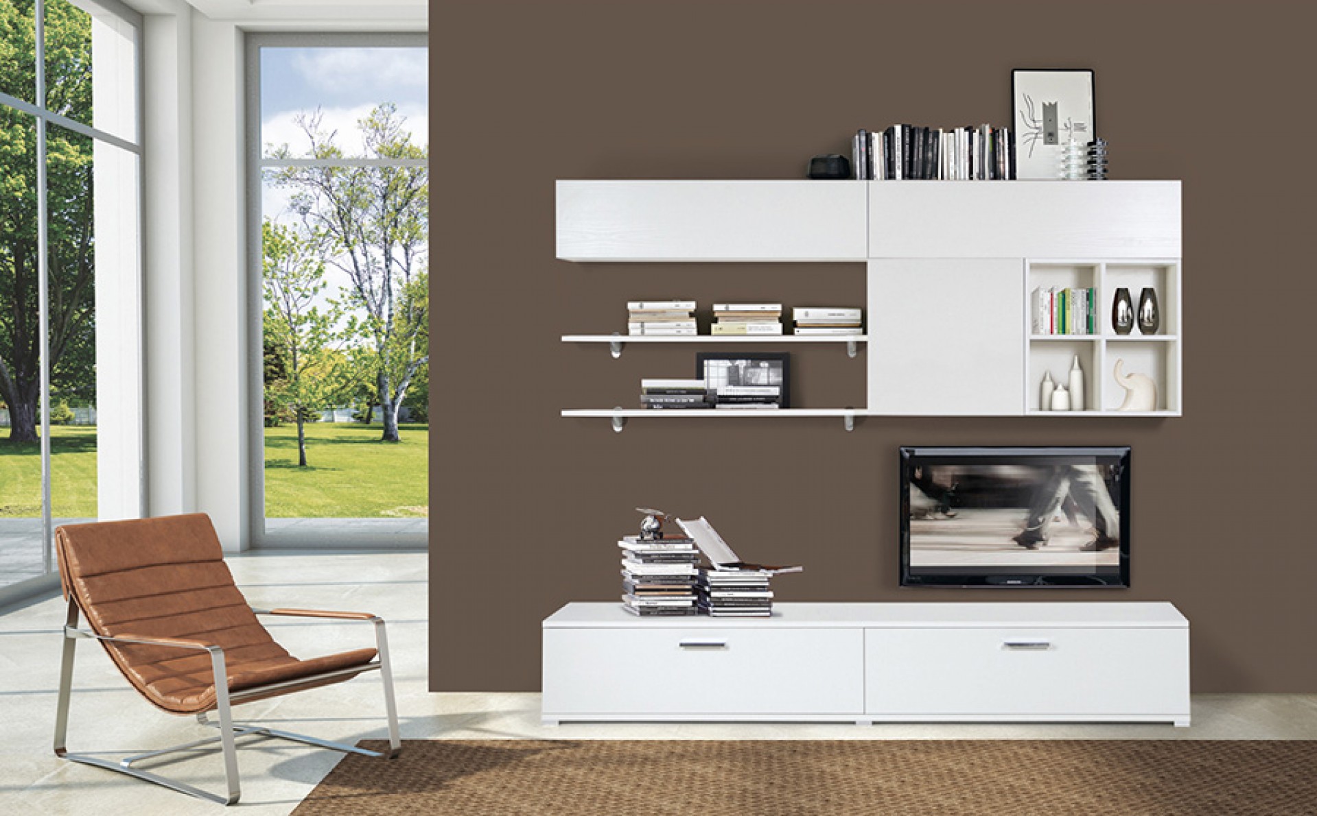 Dnevni regal LEONARDO - bijela