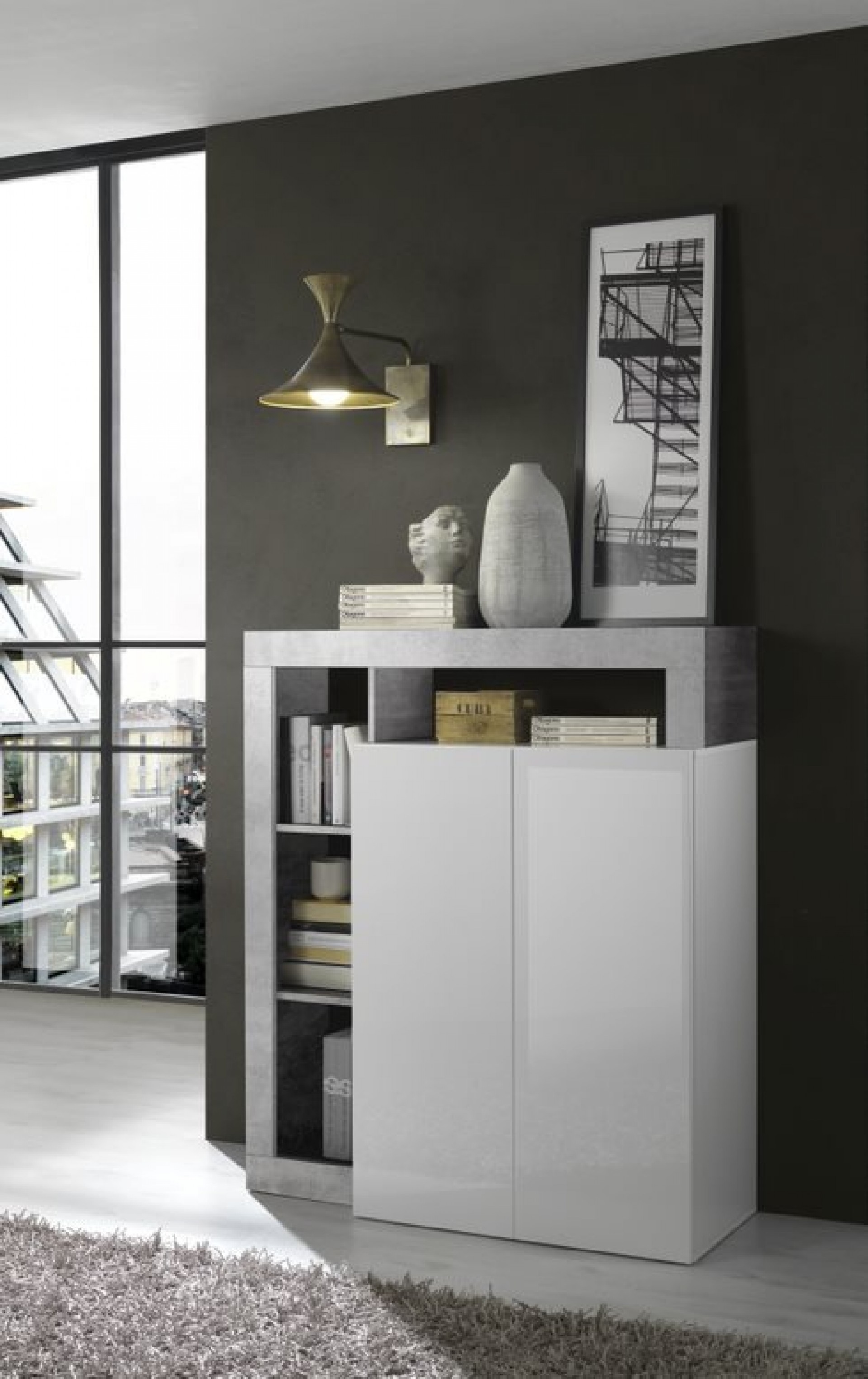 Elegantna bijela komoda s 2 vrata HAMBURG 209030-04CE