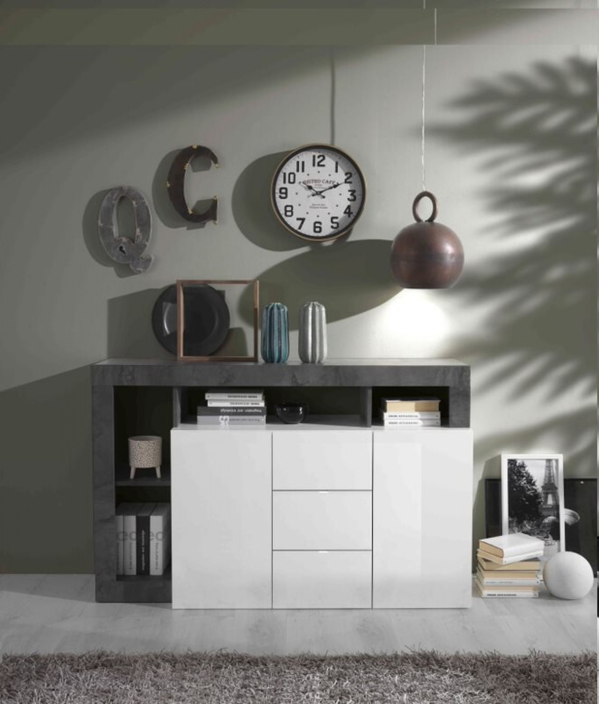 Elegantna komoda s 2 vrata i 3 ladice HAMBURG 209030-07OX