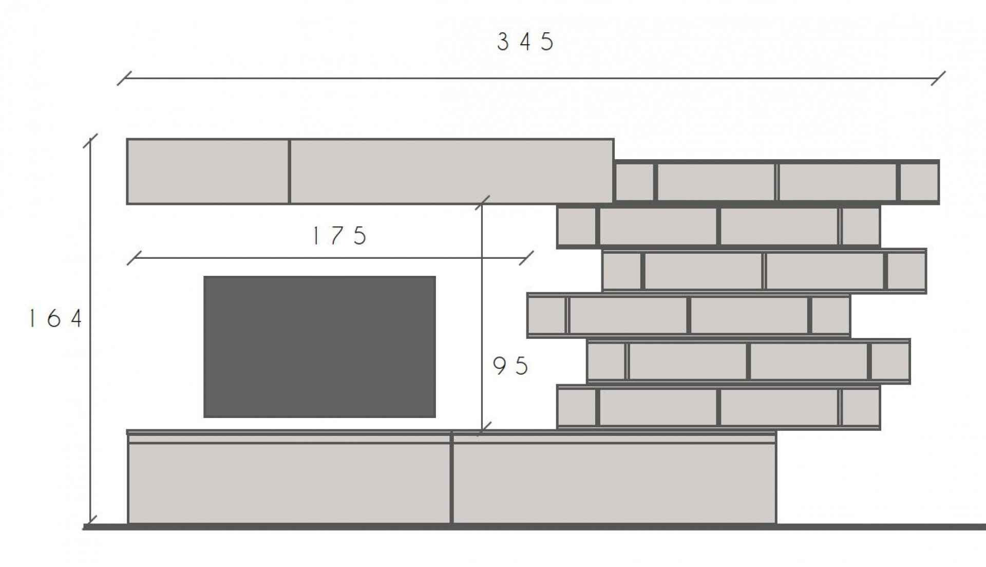 Elegantni TV ormarić brončani/tamna drvena INFINITY 2.0 900013-BRMR