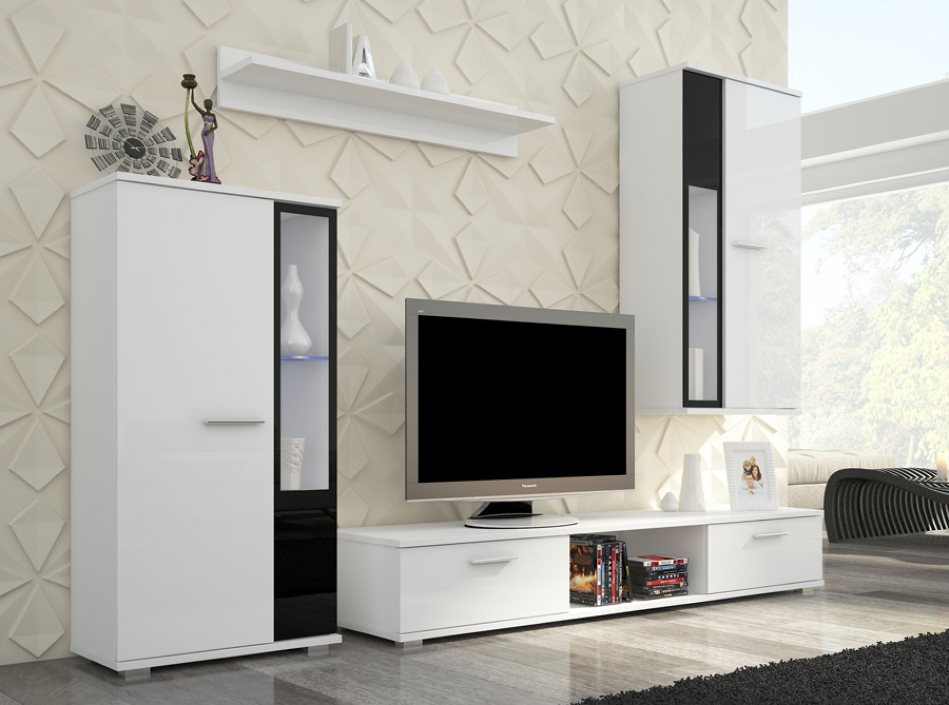 Dnevni boravak LEON (bijela, visoki sjaj)