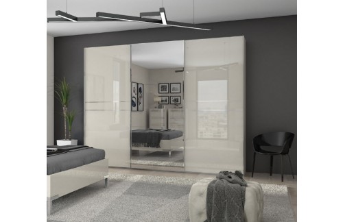 3-DJELNI GARDEROBNI ORMAR PIANO SA KLIZNIM VRATIMA I OGLEDALOM (VIŠE BOJA)