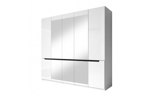 5-DIJELNI ORMAR HEKTOR - BIJELI/BIJELI VISOKI SJAJ