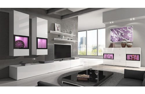 Dnevni boravak Baros (bijela, visoki sjaj)