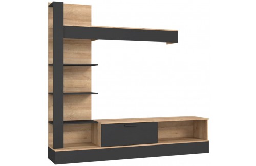 Dnevni regal GELUZA (hrast/crna)