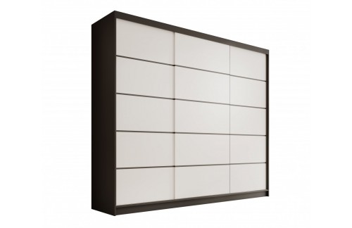 Klizni ormar Andy 250 cm s 3 vrata - CRNA-BIJELA