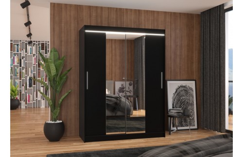 Klizni ormar INESS 150 s ogledalom i LED rasvjetom