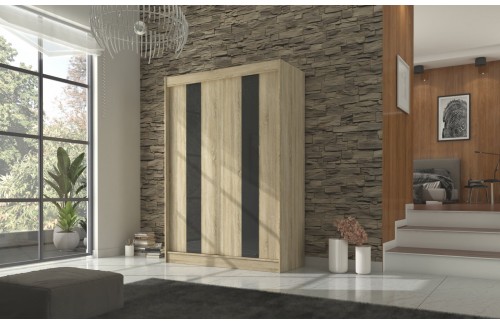 Klizni ormar KAREN s lakobel staklom 150 cm (više boja)