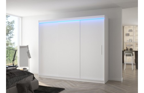 Klizni ormar s LED rasvjetom ANTOS 250 - BIJELA
