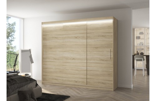 Klizni ormar s LED rasvjetom ANTOS 250 - SONOMA-SONOMA HRAST