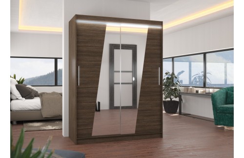 Klizni ormar s ogledalom i LED rasvjetom BOLTON 150