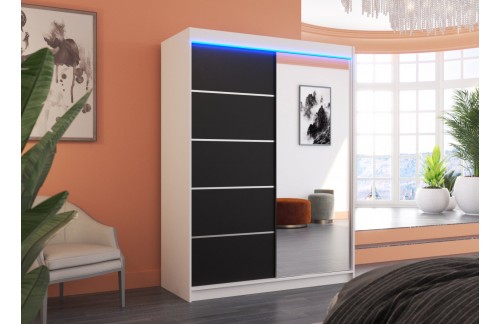 Klizni ormar s ogledalom i LED rasvjetom LIMBO 150 (više boja)