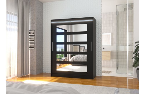 Klizni ormar s ogledalom i LED rasvjetom MURANI 150