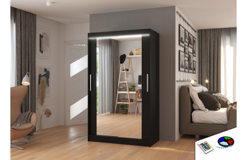 Klizni ormar s ogledalom TIBAGO, 120 cm