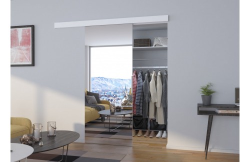 Klizna zidna vrata s ogledalom BARON 96 cm - BIJELA