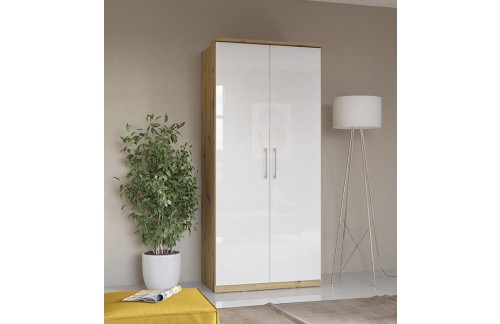 2-DIJELNI ORMAR OPTIMA - ARTISAN HRAST/BIJELA VISOKI SJAJ