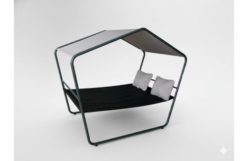 Dvojni vrtni ležaljka Dola (s senčnikom, 233 x 136 cm)