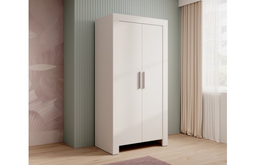 Dvokrilni garderobni ormar CESIRO, bijeli, 100 cm - BIJELA