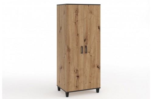 Dvokrilni garderobni ormar POLA 12 s drvenim nogicama - HRAST ARTISAN