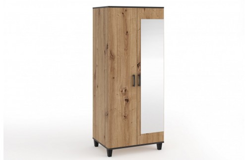Dvokrilni garderobni ormar s ogledalom POLA 11 - HRAST ARTISAN