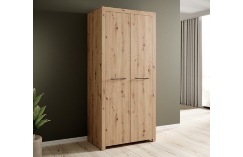 Dvokrilni ormar JANEZ u boji hrasta Artisan - HRAST ARTISAN-CRNA