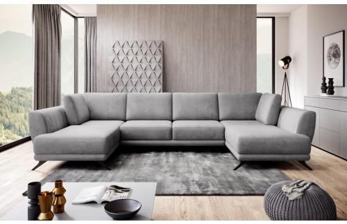 Elegantna kutna garnitura Larco u obliku slova U s funkcijom spavanja-Nube 3