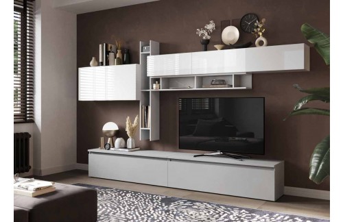 Elegantni TV ormarić bijelo/sivi INFINITY 2.0 900032-BIGE