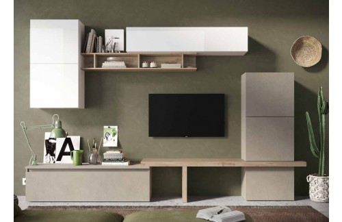 Elegantna TV komoda glina/bijela/hrast INFINITY 2.0 900019-AGBIK