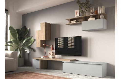 Elegantni TV ormarić u hrastu i sivoj INFINITY 2.0 900033-KGE