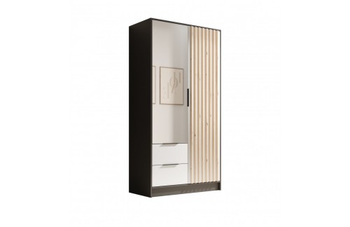 Garderobni ormar Neri 102 cm - CRNA-BIJELA