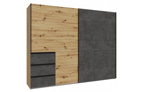 Garderobni ormar WINN 2 W2QS52331 (hrast/tamno siva)