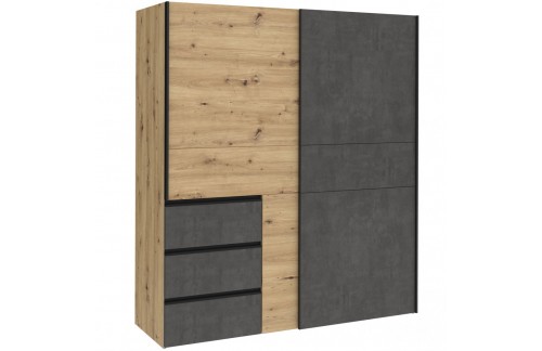 Garderobni ormar WINN 2 W2QS823E71 (hrast/tamno siva)