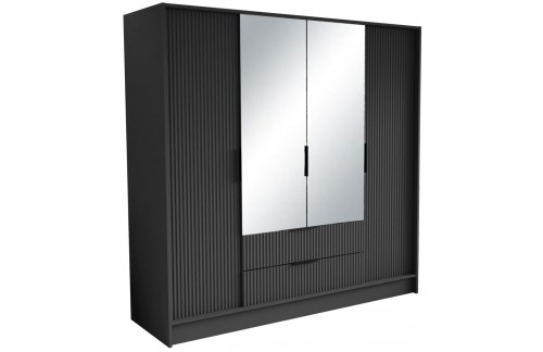 Garderobni ormar s ogledalom Norel 200 cm - GRAFIT