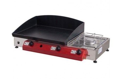 Stolni plinski roštilj Gorenc, 80 x 40, Fe 5mm ploča, dva plamenika, kuhalo, bez nogu - ZALIHA