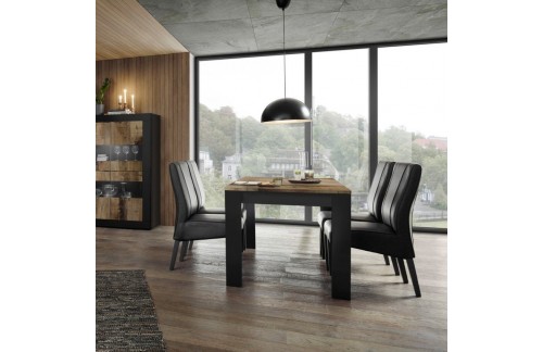 Blagovaonski stol 180x90 cm, crni - BASIC 374893N