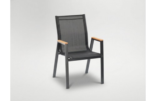 Čelična vrtna stolica Polywood (crna)