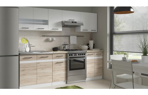 Kuhinja JUNONA (240 cm) - San Remo/Bijela