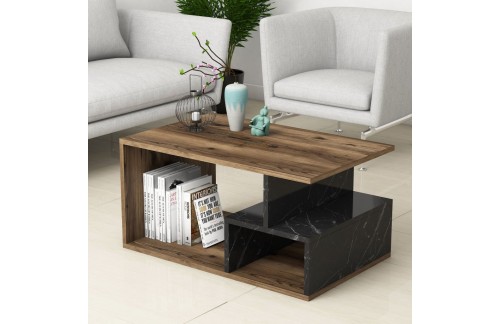 Klupski stolić Teral (Tamni orah/Crna)