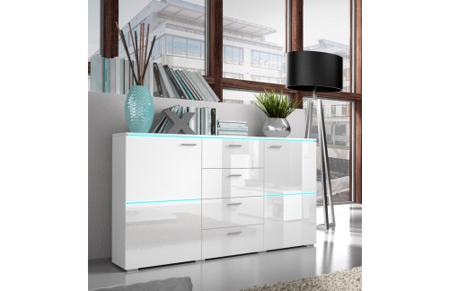 Komoda Anton (bijela, visoki sjaj)-bez rasvjete