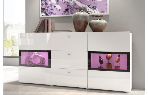 Komoda Baros (bijela, visoki sjaj)