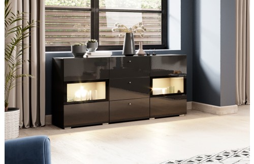 KOMODA ATHENS - MAT CRNA/VISOK SJAJ