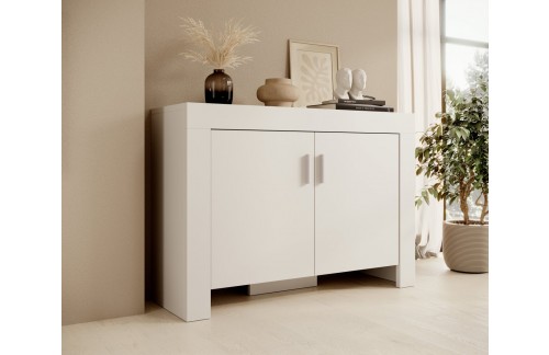 Komoda CESIRO 2D s dvoja vrata i tri ladice - BIJELA