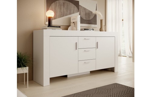 Komoda CESIRO s 2 vrata i 3 ladice, bijela - BIJELA