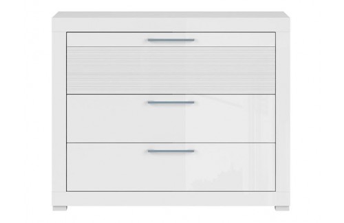 KOMODA FLAMES - BIJELA/BIJELA VISOK SJAJ