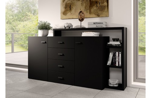 KOMODA S POLICOM LUCY - CRNA SUPERMAT