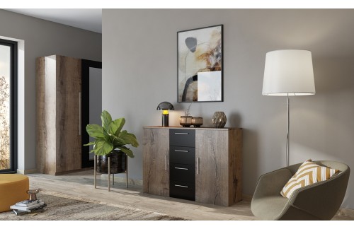 KOMODA VERA - SAMOSTANSKI HRAST/CRNA