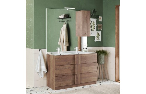 Kupaonski ormarić s 3 ladice i dvostrukim umivaonikom 122x86 JUPITER 433963-T120