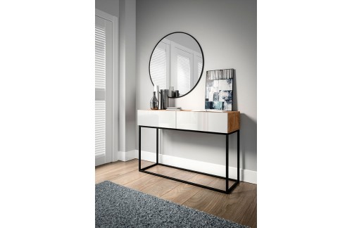 KOZMETIČKI STOL AVORIO - HRAST/BIJELA VISOKI SJAJ