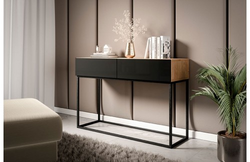 KOZMETIČKI STOL AVORIO - HRAST/CRNA VISOKI SJAJ