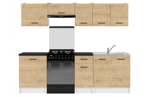 MINI KUHINJA SARA 240 CM - HRAST/BIJELA